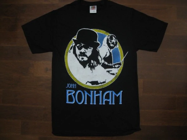 Led Zeppelin- Vintage Distressed John Bonham Dual Portraits- T-Shirt